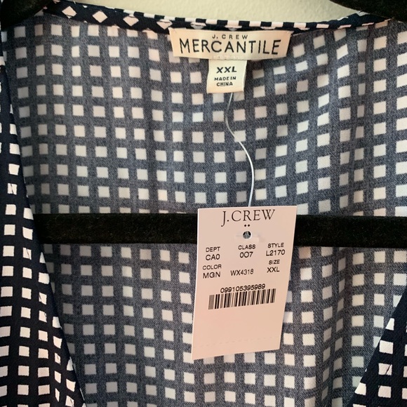 NWT J CREW gingham check peplum top - Picture 6 of 8
